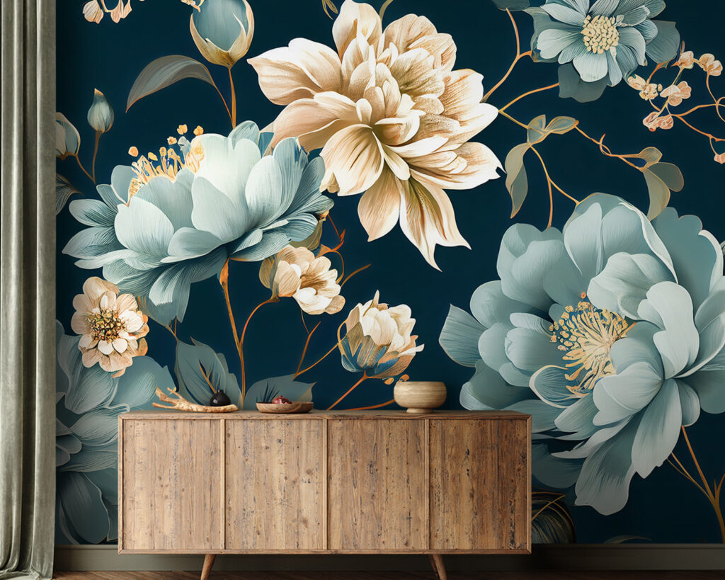 Floral pattern on a dark background Floral pattern on a dark background