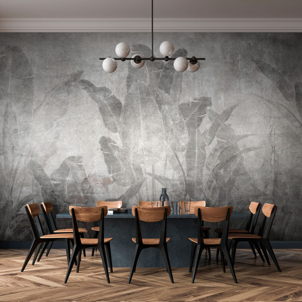 Grey wall with leaves and a brick wall Grey wall with leaves and a brick wall