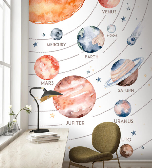 Aquarelle de planètes et d'étoiles Aquarelle de planètes et d'étoiles