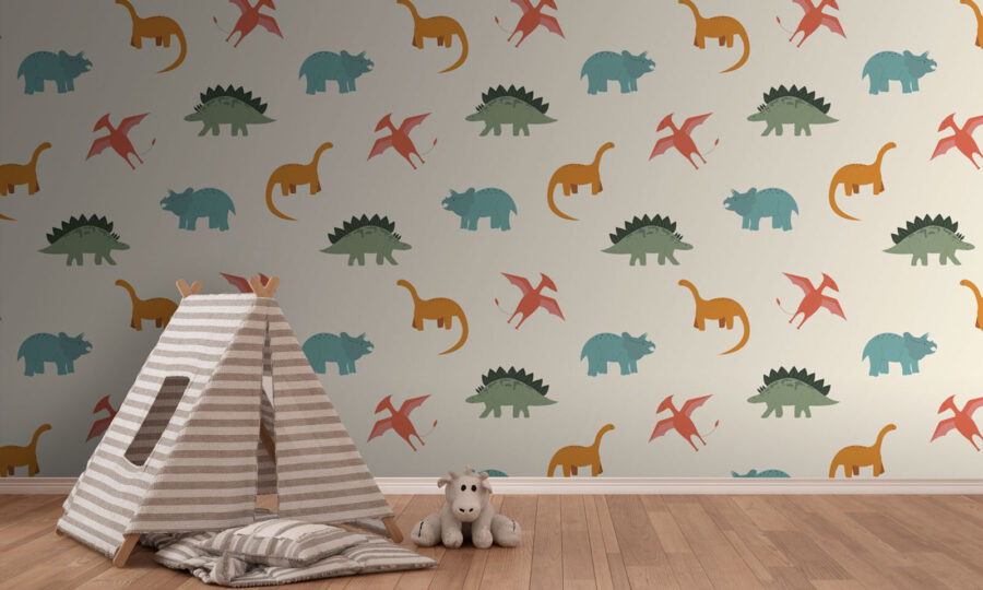 Motif de dinosaures en bande dessinée