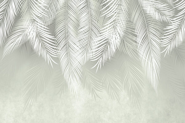 Feuilles blanches sur fond gris Feuilles blanches sur fond gris