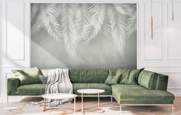 Feuilles blanches sur fond gris Feuilles blanches sur fond gris