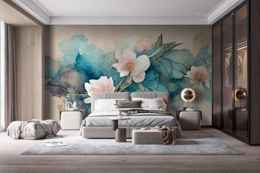 Peinture de fleurs et de feuilles