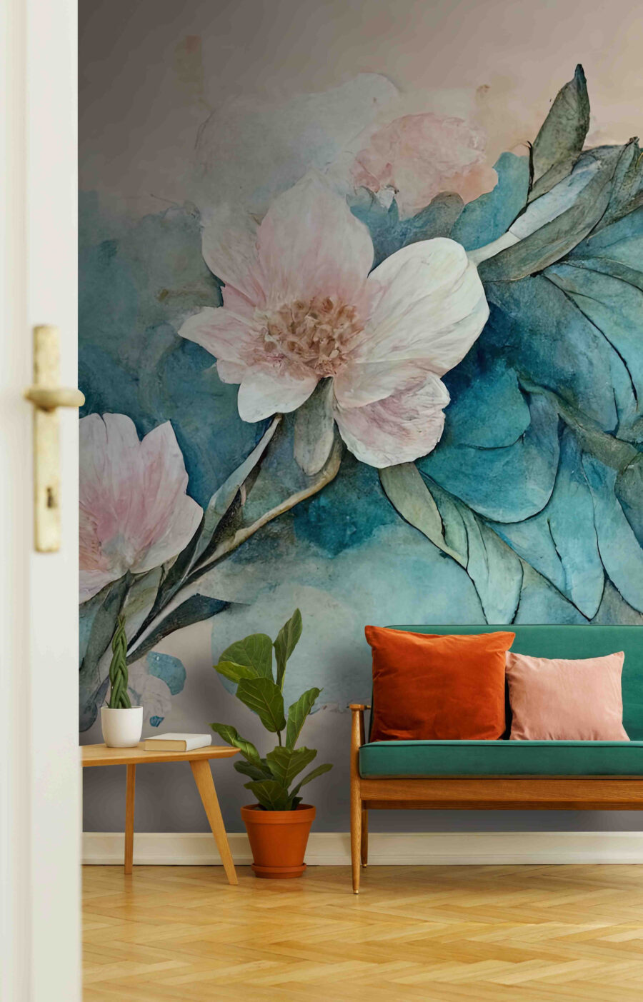 Peinture de fleurs et de feuilles