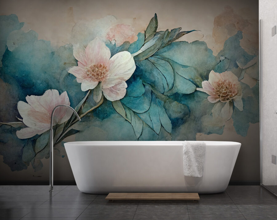 Peinture de fleurs et de feuilles