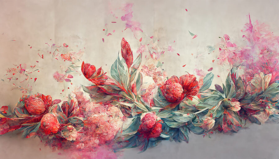 Peinture de fleurs et de feuilles Peinture de fleurs et de feuilles