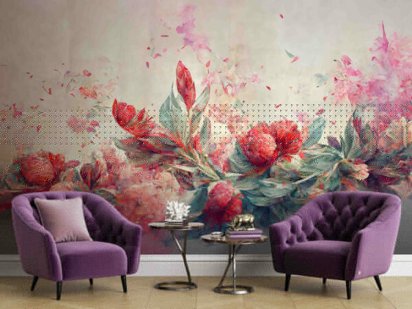 Peinture de fleurs et de feuilles Peinture de fleurs et de feuilles