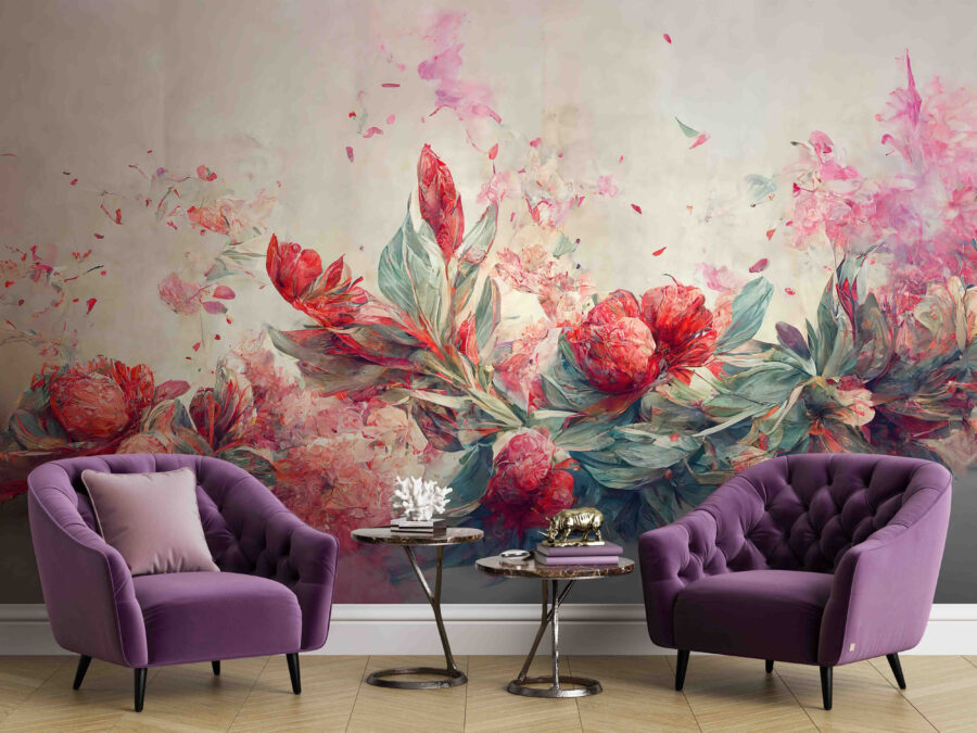 Peinture de fleurs et de feuilles Peinture de fleurs et de feuilles