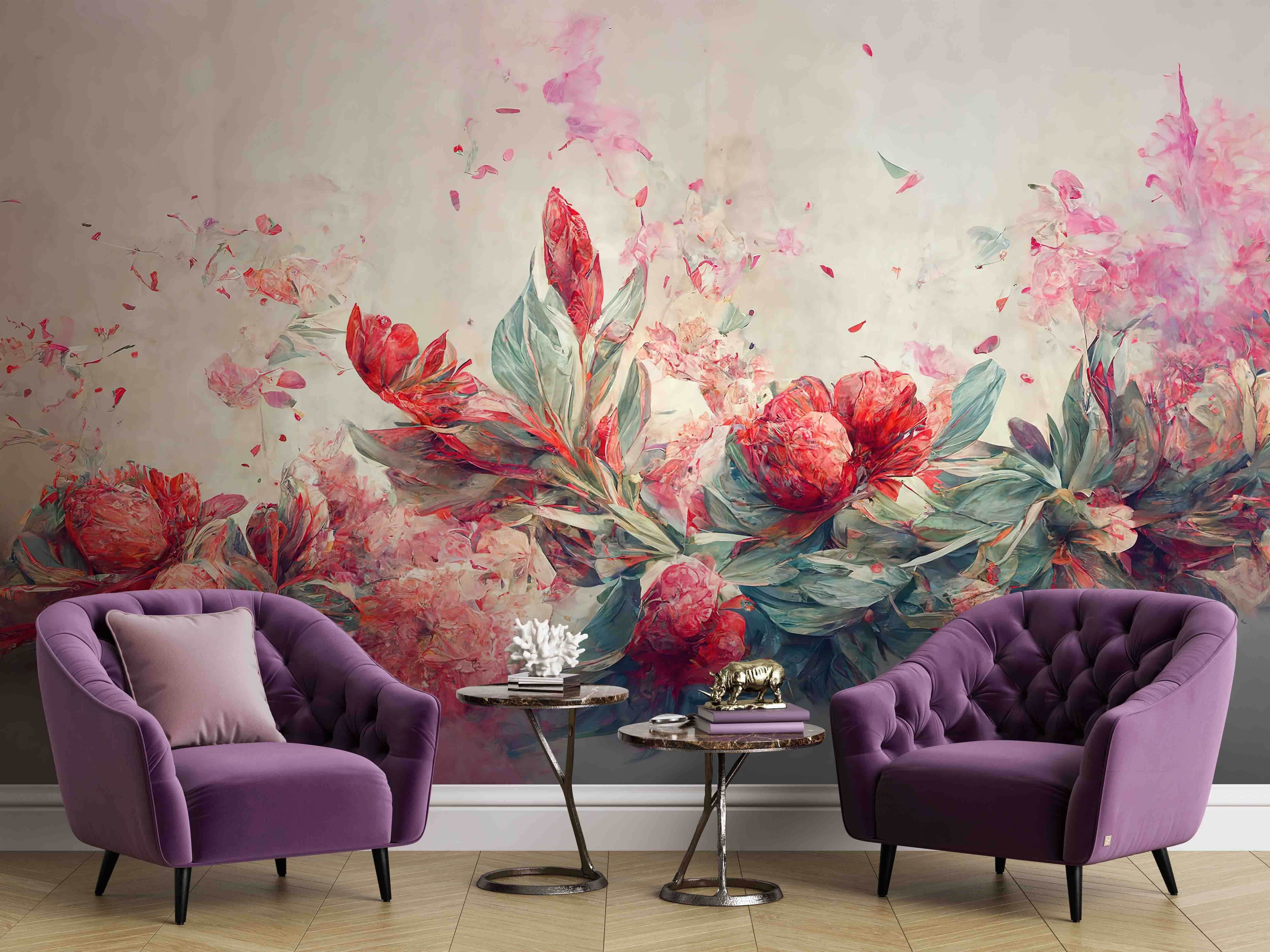 Peinture de fleurs et de feuilles u74680pig1m - Peinture de fleurs et de feuilles - tegory