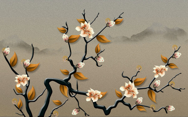 Une branche d'arbre avec des fleurs et des feuilles u74803p 600x375 - Une branche d'arbre avec des fleurs et des feuilles - tegory