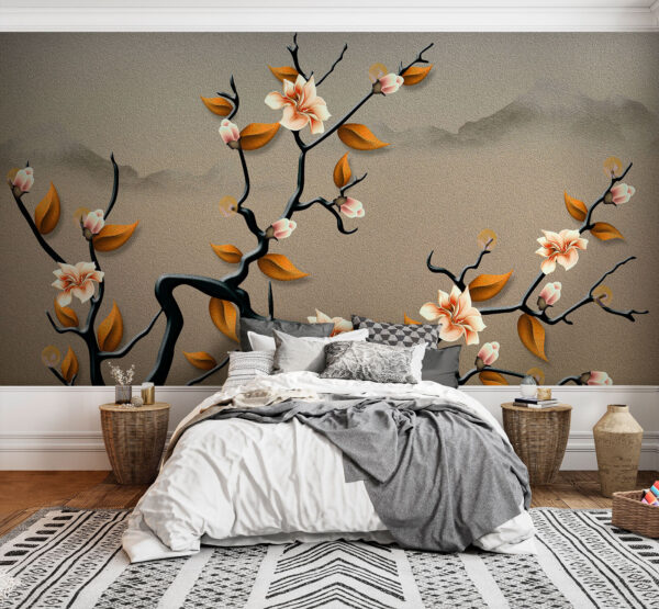 Une branche d'arbre avec des fleurs et des feuilles u74803pib1 600x555 - Une branche d'arbre avec des fleurs et des feuilles - tegory