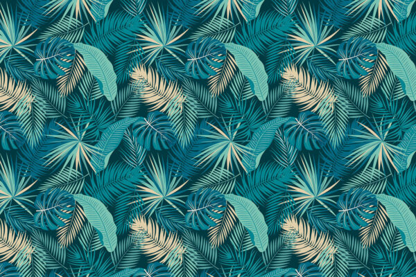 Motif de feuilles sur fond bleu Motif de feuilles sur fond bleu