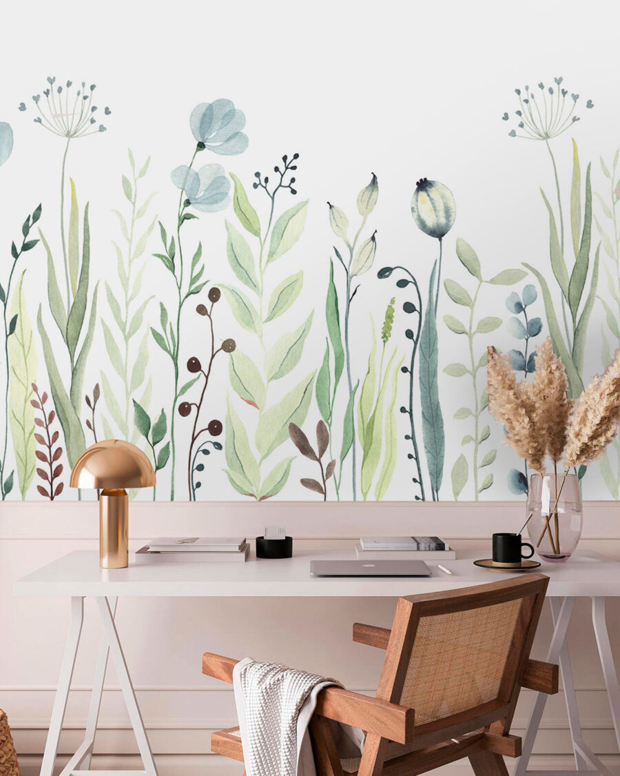 Aquarelle de fleurs et de feuilles Aquarelle de fleurs et de feuilles
