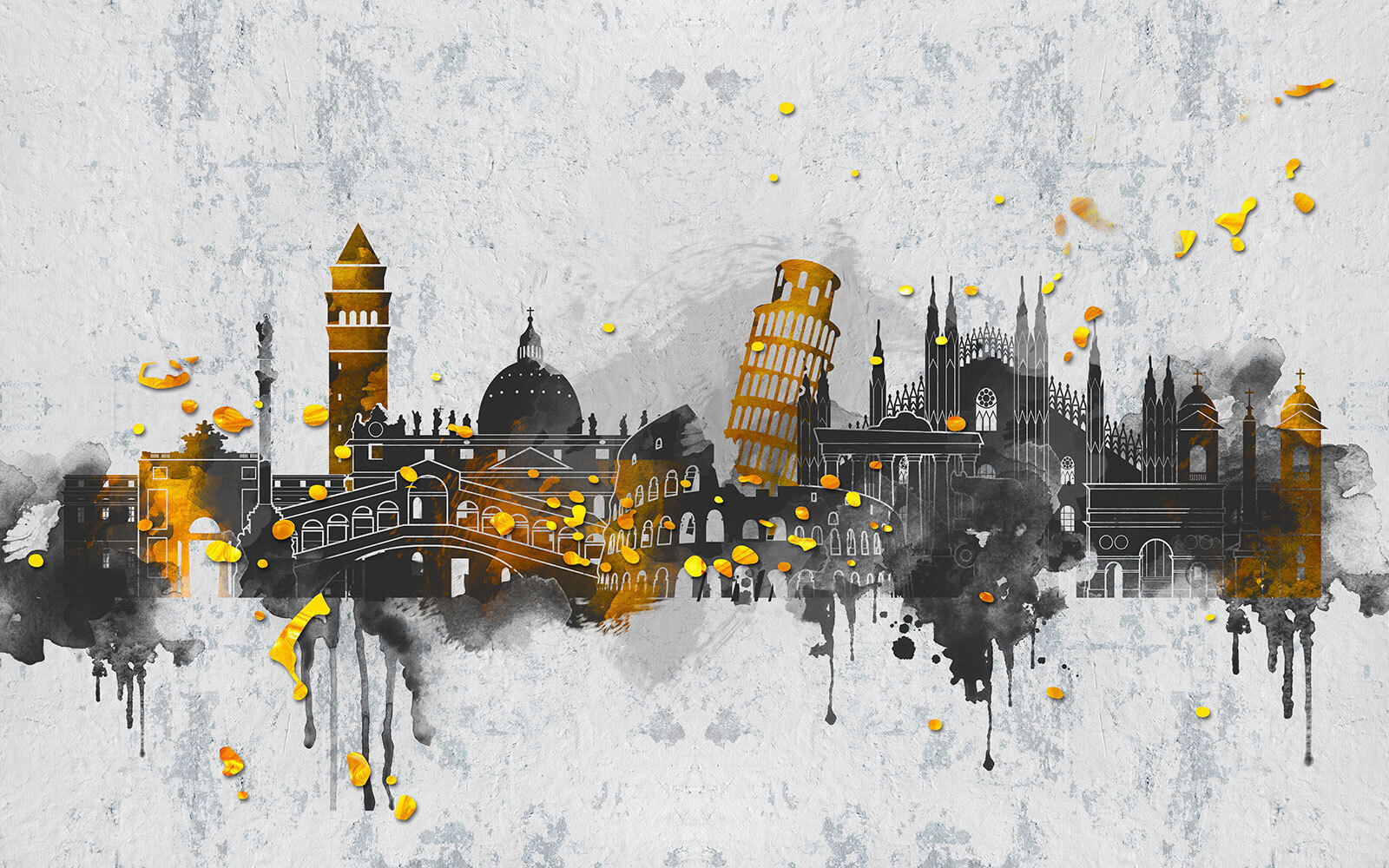 Painting of a city Painting of a city