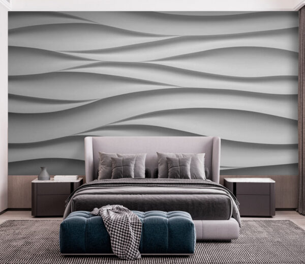 White wall with wavy lines White wall with wavy lines