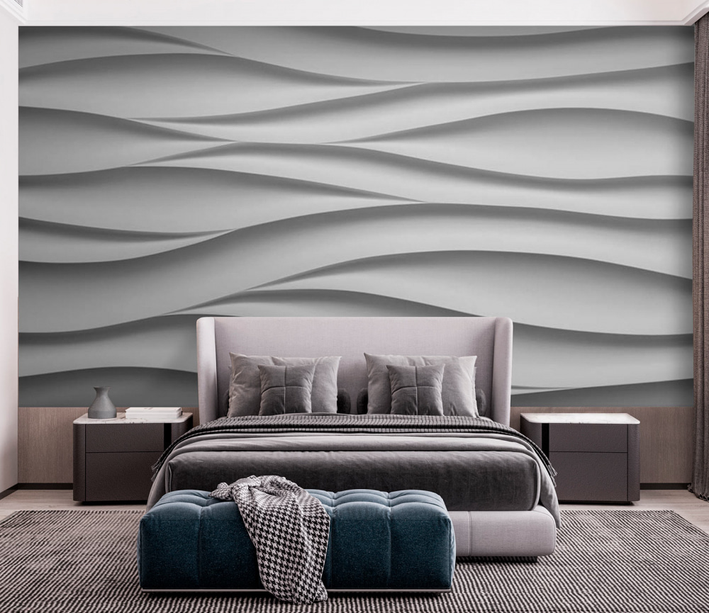 White wall with wavy lines White wall with wavy lines
