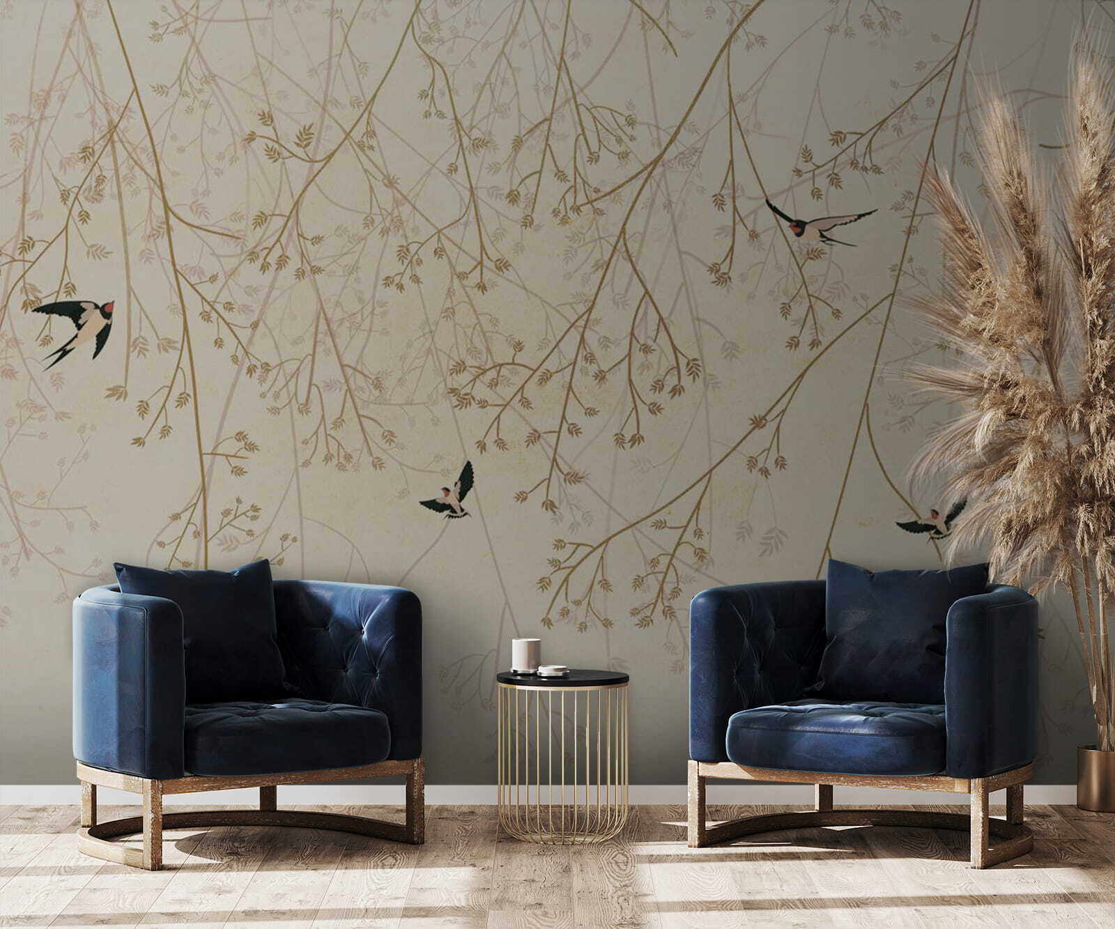 Birds flying in the branches of a tree Birds flying in the branches of a tree