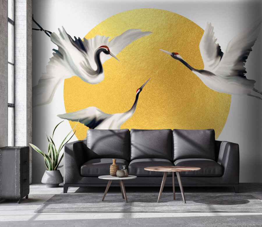 Groupe d'oiseaux volant dans les airs