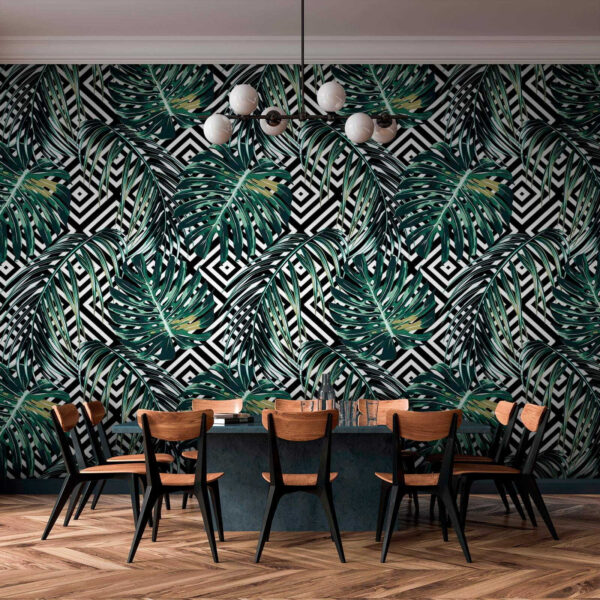 Motif de feuilles sur fond noir et blanc u79688piq1 600x600 - Motif de feuilles sur fond noir et blanc - tegory