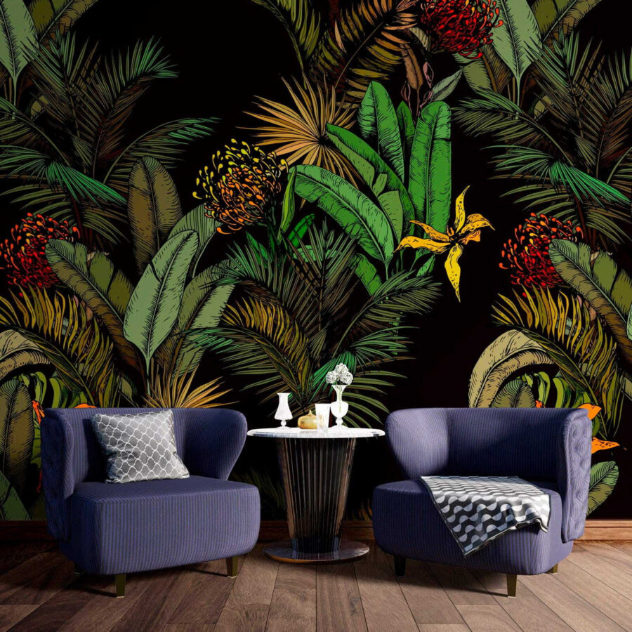 Papier peint Modèle de plantes tropicales – Image 3