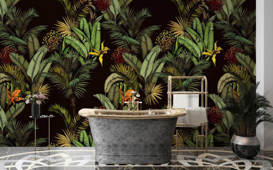 Papier peint Modèle de plantes tropicales