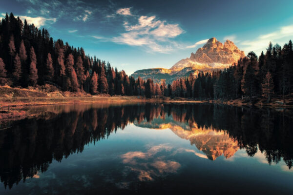 Lac entouré d'arbres et de montagnes u79819p 600x400 - Lac entouré d'arbres et de montagnes - tegory