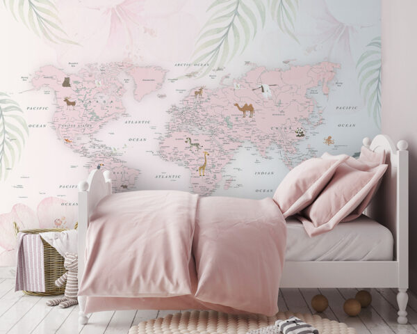 Carte du monde avec animaux Carte du monde avec animaux