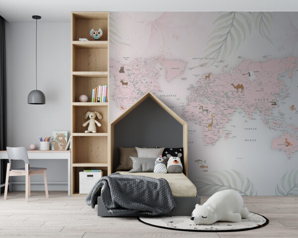 Carte du monde avec animaux Carte du monde avec animaux