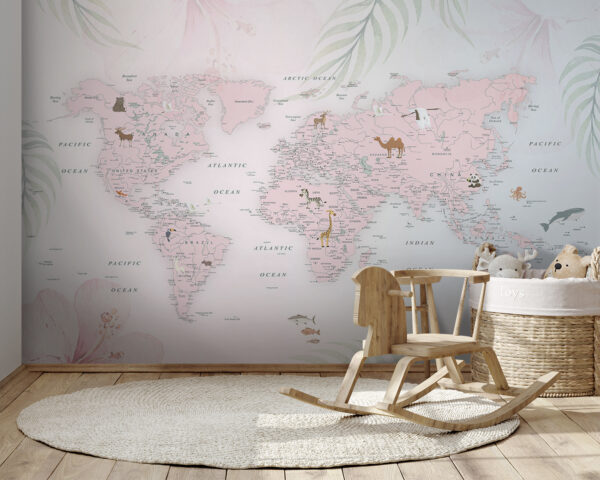 Carte du monde avec animaux Carte du monde avec animaux