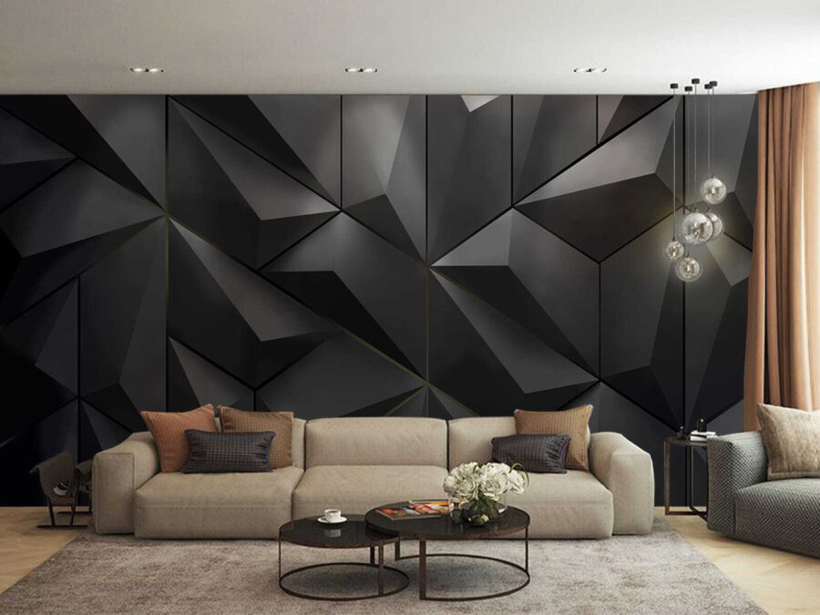 Mur noir avec de nombreux triangles