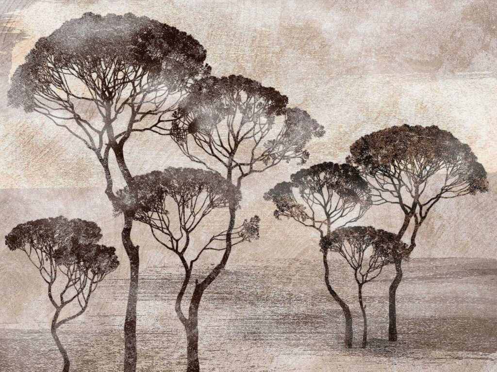 Groupe d'arbres dans un champ Groupe d'arbres dans un champ