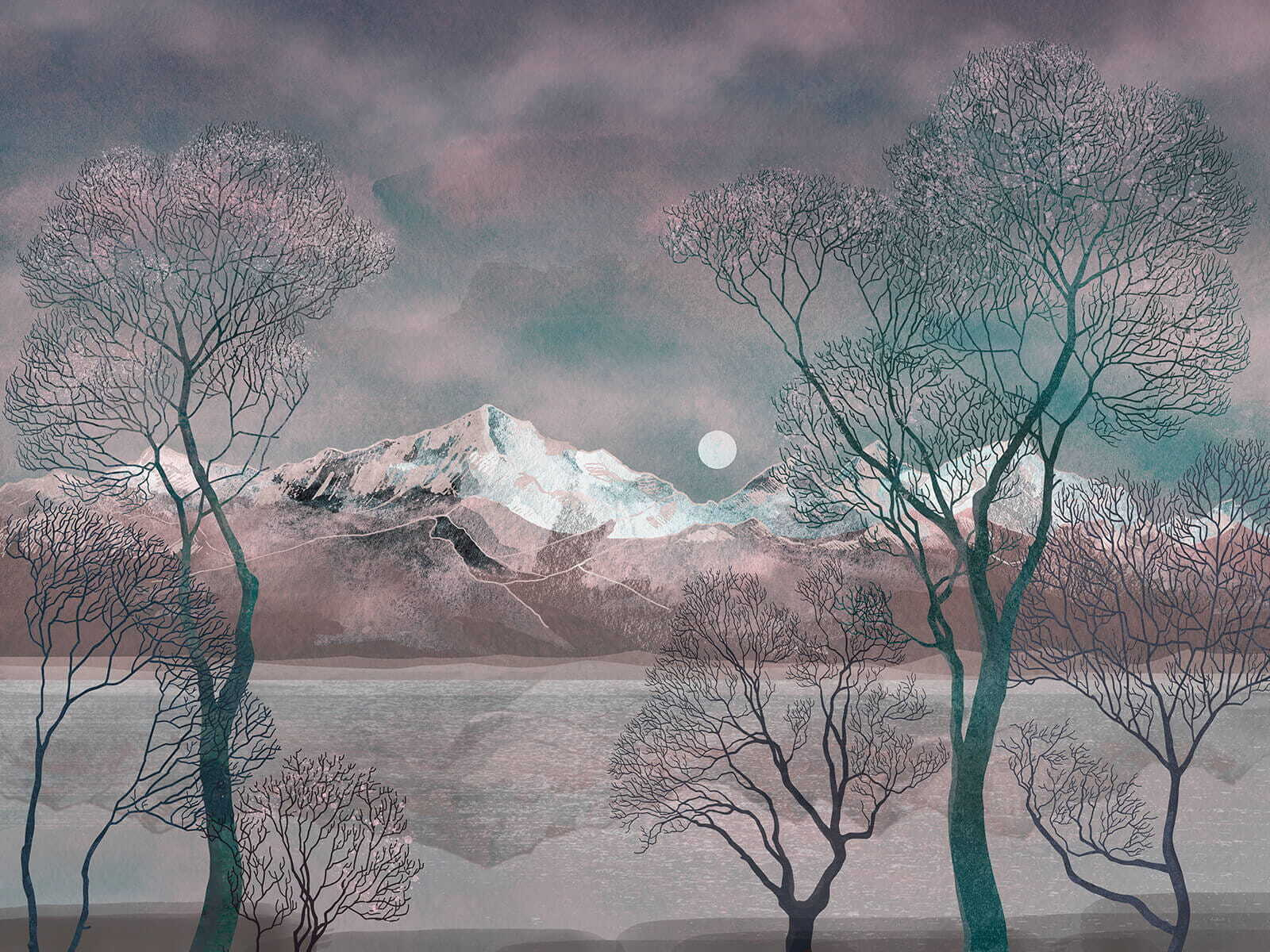 Paysage avec arbres et montagnes u80027p - Paysage avec arbres et montagnes - tegory