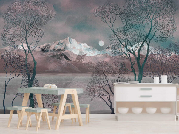 Paysage avec arbres et montagnes Paysage avec arbres et montagnes