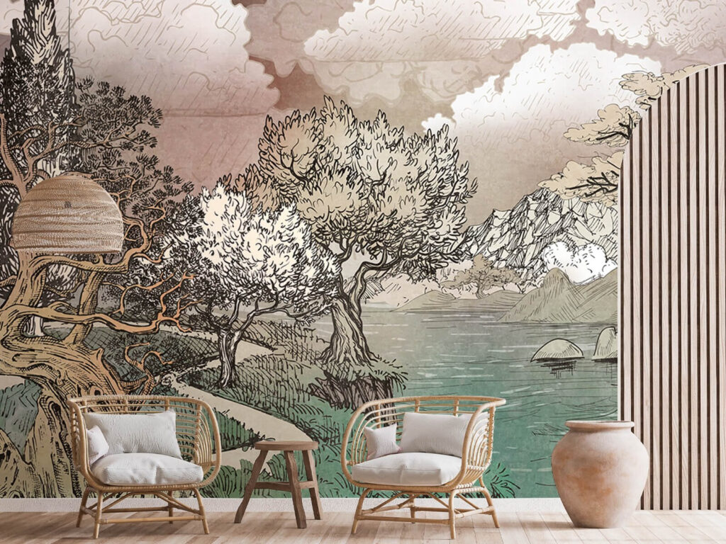 Paysage avec des arbres et un lac u80323pig1m 1024x768 - Paysage avec des arbres et un lac - tegory