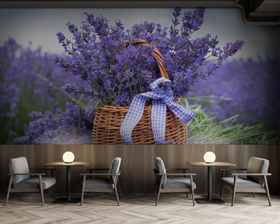 Papier peint Panier de fleurs violettes – Image 3