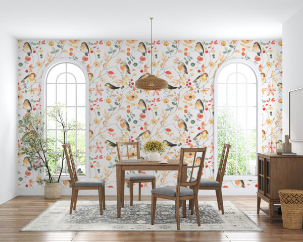 Un motif d'oiseaux et de fleurs Un motif d'oiseaux et de fleurs