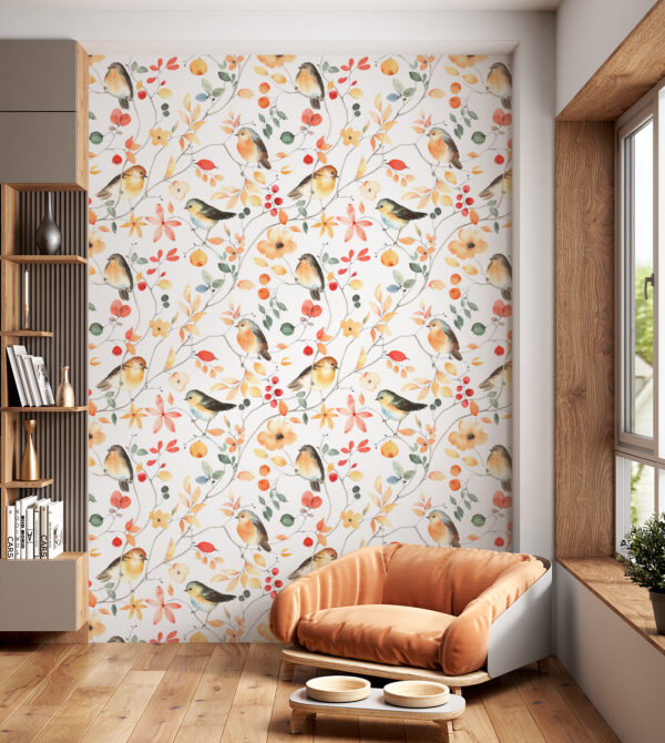 Un motif d'oiseaux et de fleurs Un motif d'oiseaux et de fleurs