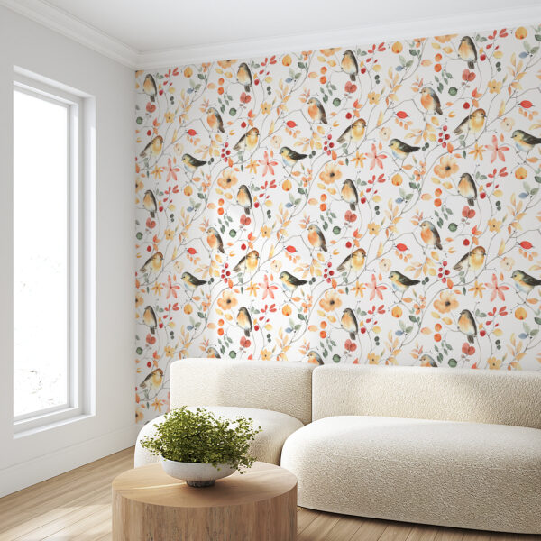 Un motif d'oiseaux et de fleurs Un motif d'oiseaux et de fleurs