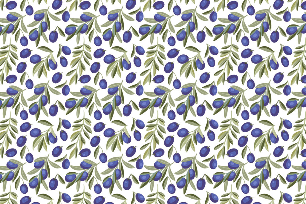 Motif de baies et de feuilles bleues Motif de baies et de feuilles bleues