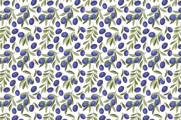 Motif de baies et de feuilles bleues Motif de baies et de feuilles bleues