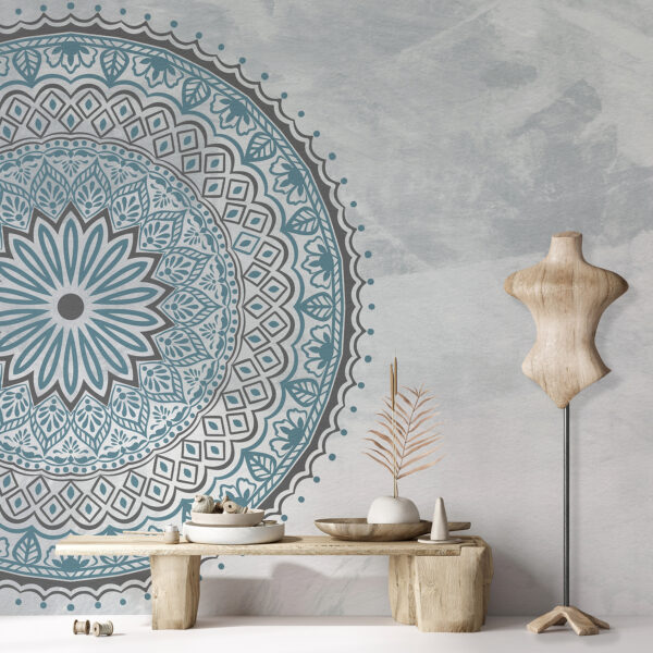 Un mandala bleu et gris Un mandala bleu et gris