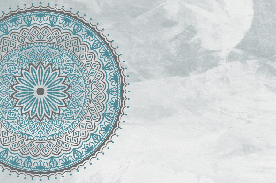 Papier peint Un mandala bleu et gris – Image 4
