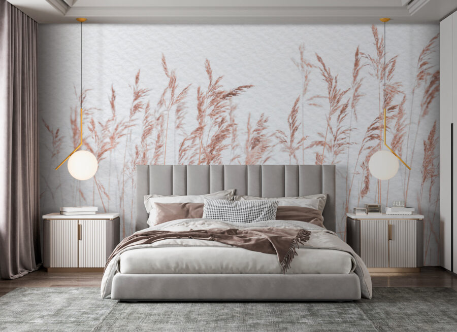Des herbes délicates sur une toile de fond douce