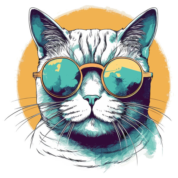 Un chat portant des lunettes de soleil Un chat portant des lunettes de soleil