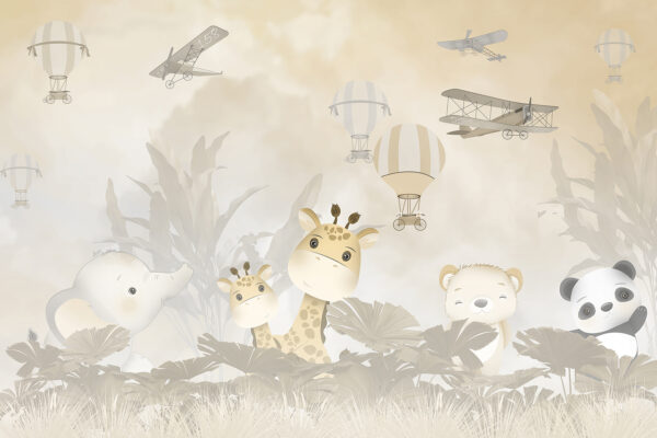 Un dessin animé d'animaux dans les airs Un dessin animé d'animaux dans les airs
