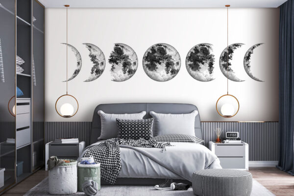 Une rangée de phases de la lune Une rangée de phases de la lune