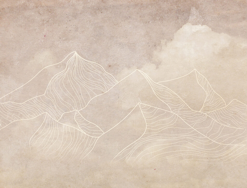 Un dessin de montagnes et de nuages Un dessin de montagnes et de nuages