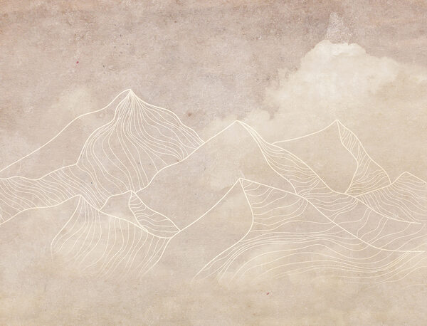 Un dessin de montagnes et de nuages Un dessin de montagnes et de nuages