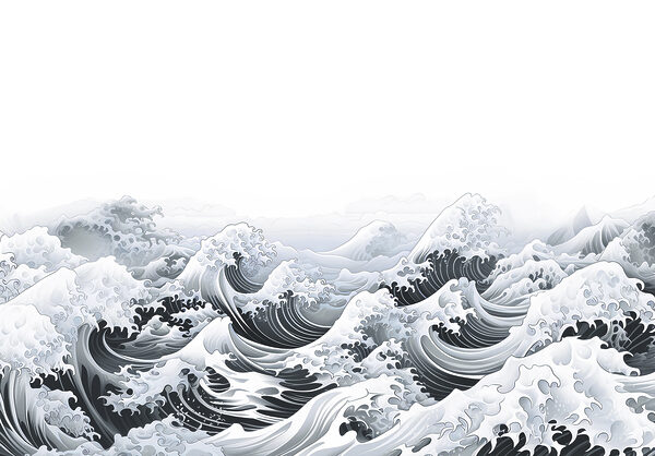 Vagues dans l'océan avec des vagues Vagues dans l'océan avec des vagues