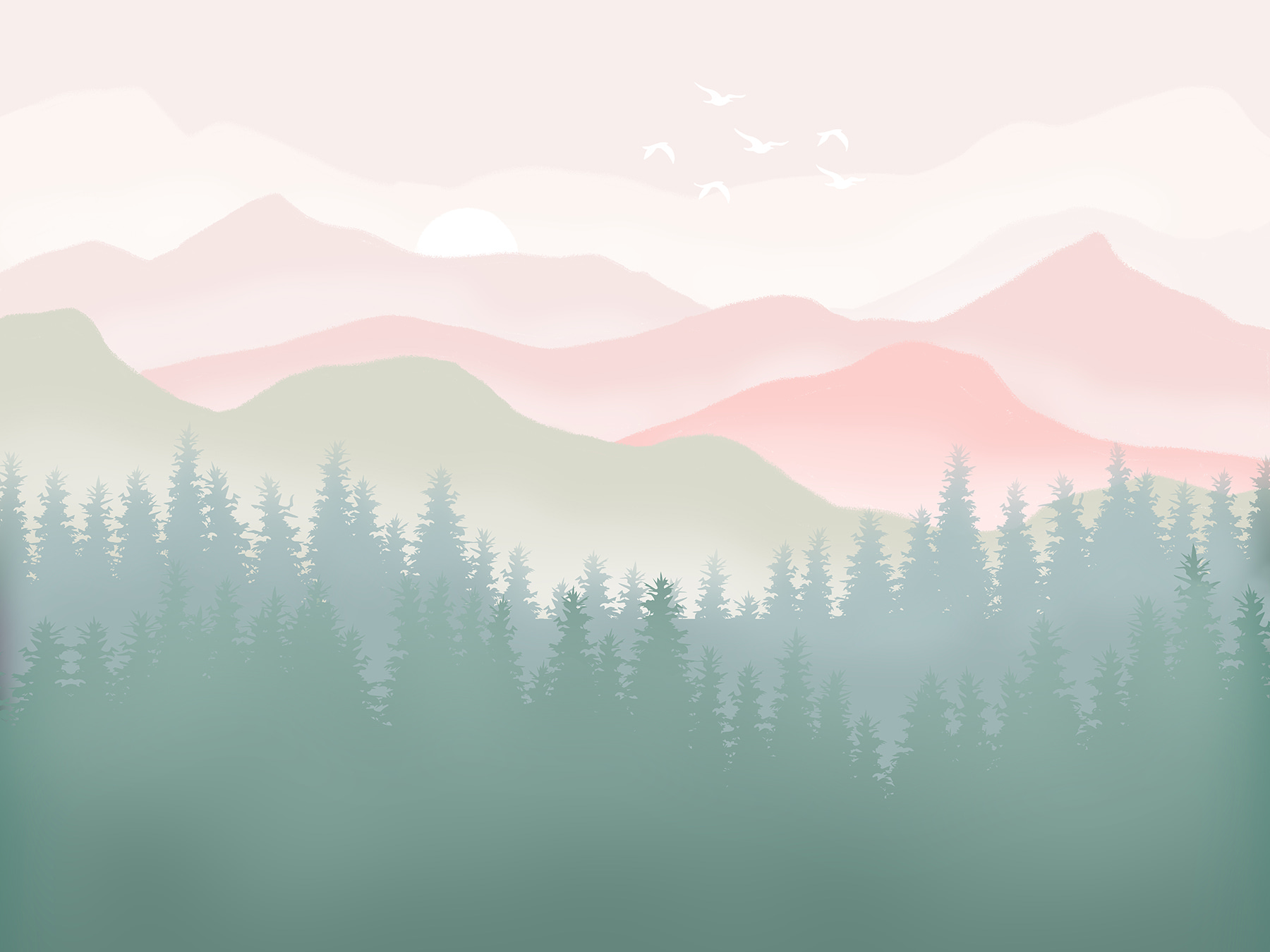 Un paysage avec des arbres et des montagnes u98774p - Un paysage avec des arbres et des montagnes